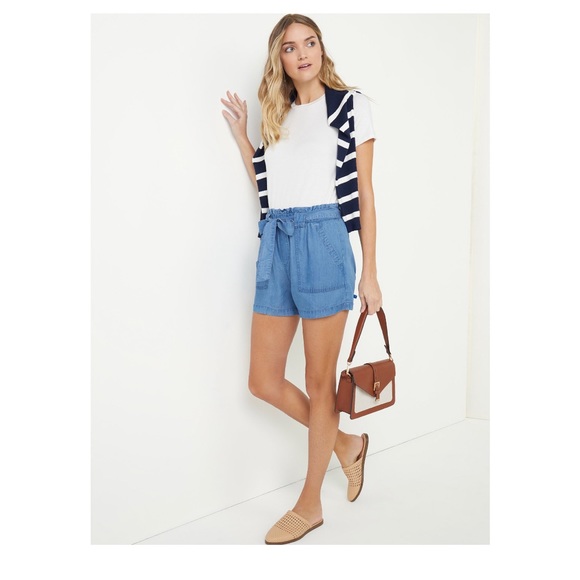 Time and Tru Womens Belted High Rise Pull-on Tencel Short Size L - Picture 2 of 8